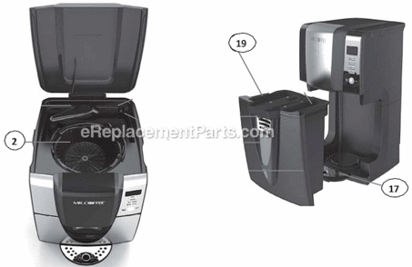 Page A Diagram and Parts List for BVMC-ZH1B  Mr Coffee Coffee Maker